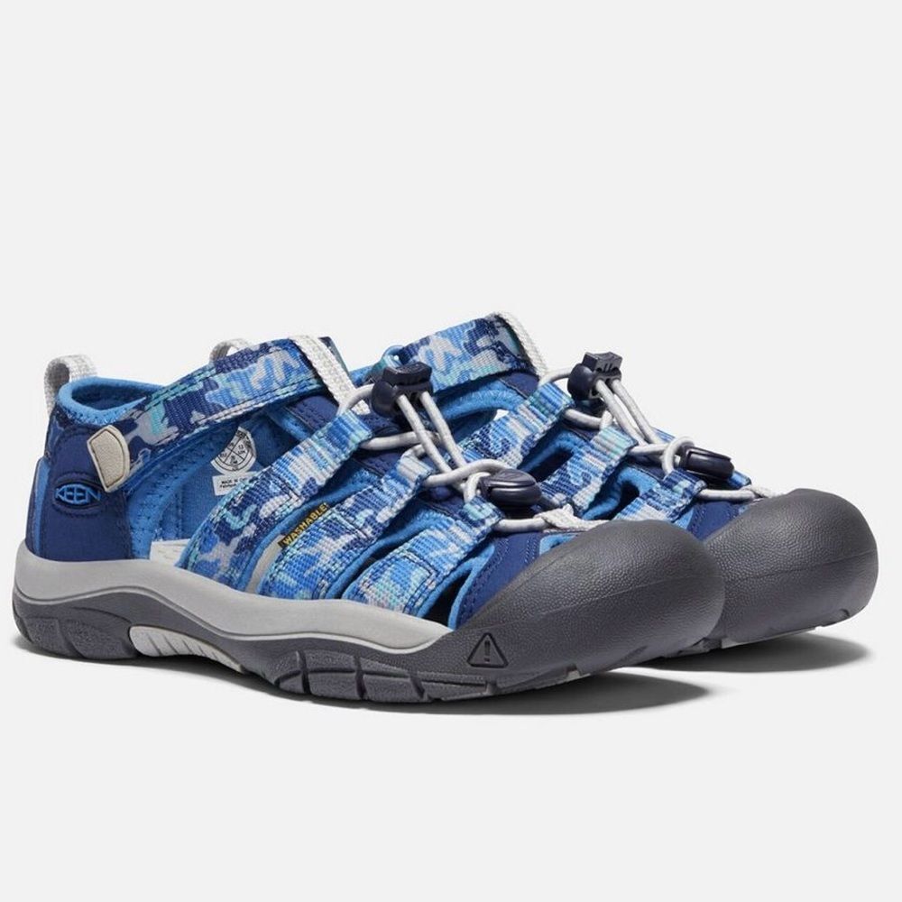 Keen Little Kids Boys Blue Camo Newport H2 Water Shoes Outdoor Sandals. Size 2.